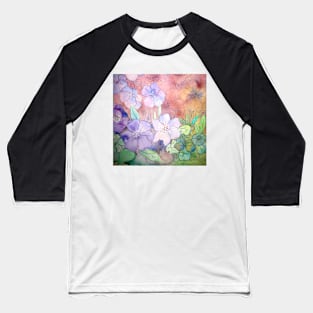 Floral Watercolour Collage 5 Baseball T-Shirt